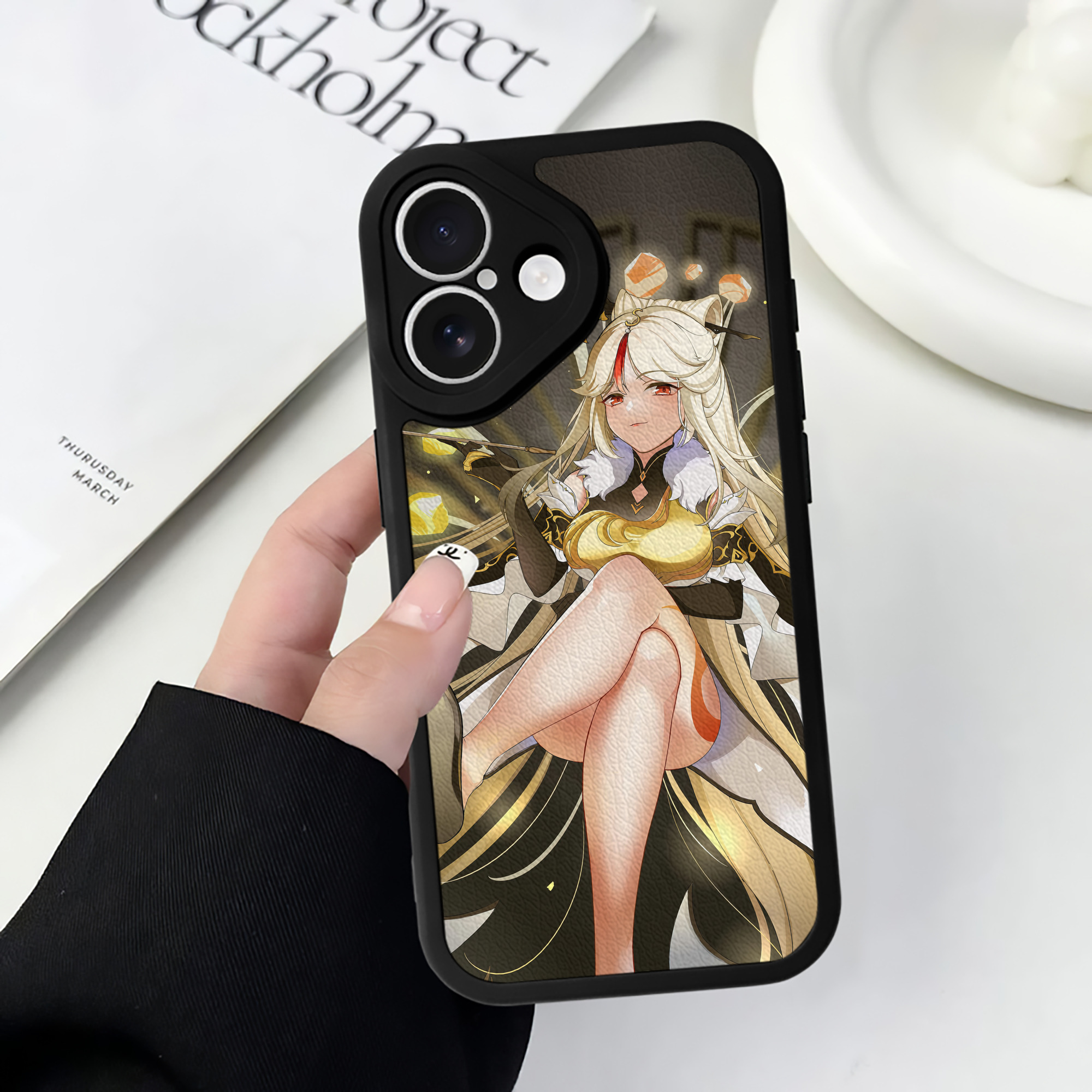 げんし神 genshin 【iPhone 16シリーズ対応】シリコンスマホケース（レザー調） 材質：シリコン